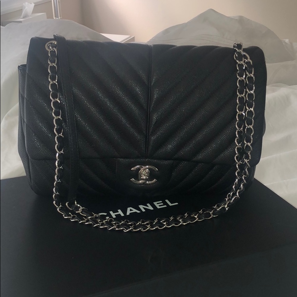 Chanel Caviar Puffy Jumbo Bag